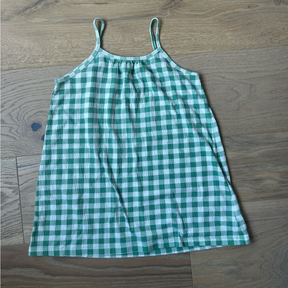 Crewcuts Checkered Sleeveless Dress Green and White 6